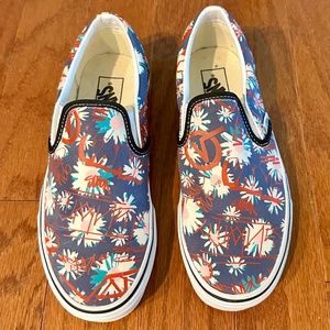 Vans Classic Slip On Crew Floral/Red Classic Skater
